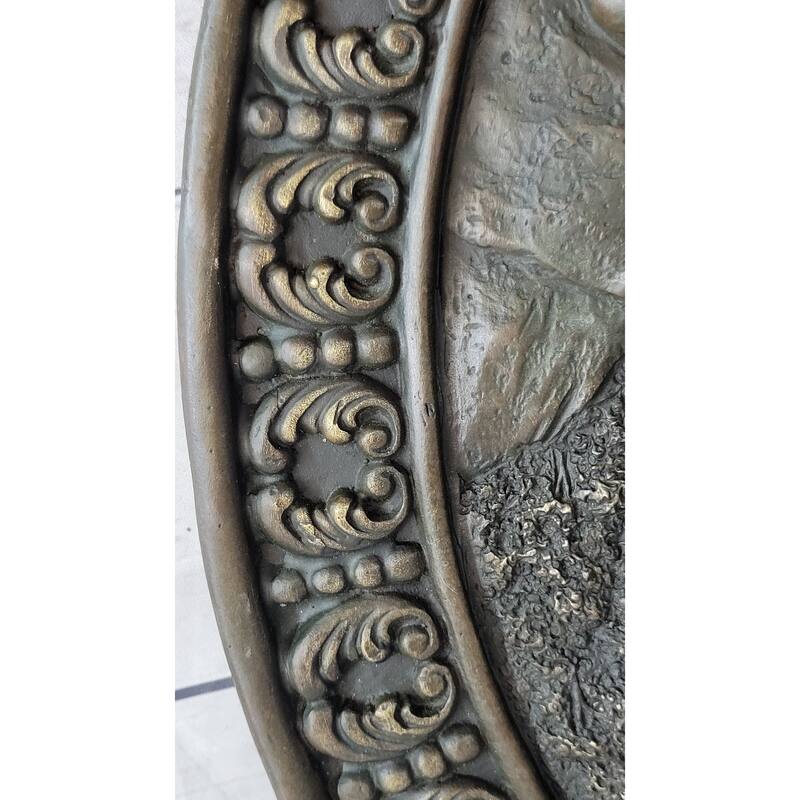 Hanging Wall Relief Bronze Sculpture Art French Italian Antique Vintage Style 17 Inches X 13 Inches