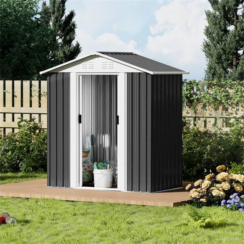 5X3 Feet Dark Grey Outdoor Storage Shed - Grey