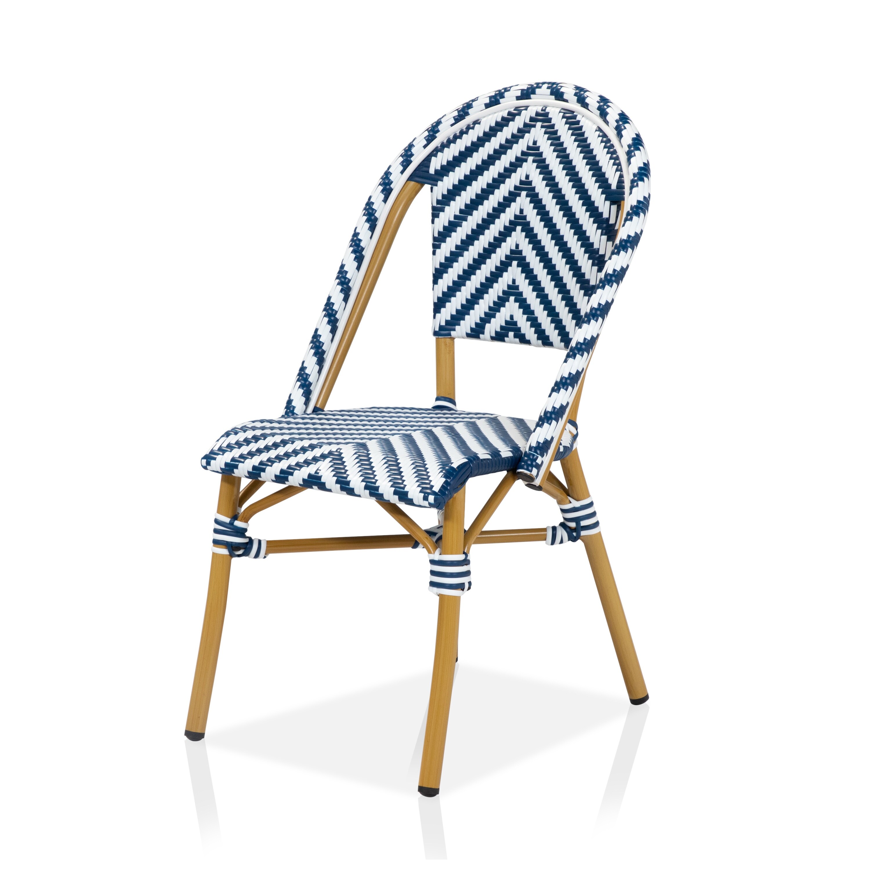 Irene French Chevron Wicker Patio Dining Chairs by Furniture-image