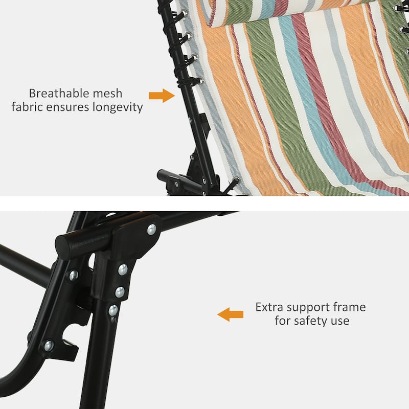 Outsunny Folding Chaise Lounge Chair Portable Lightweight Reclining Garden Sun Lounger with 4-Position Adjustable Backrest