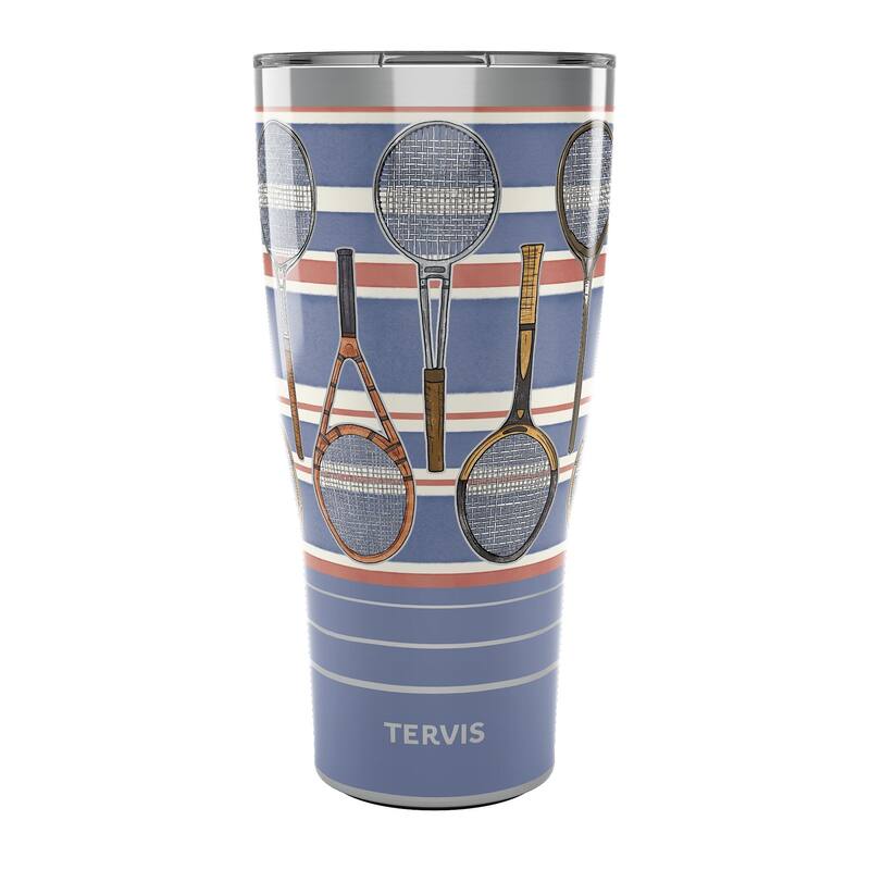 Tervis Traveler Tennis Serving Stripes Triple Walled Insulated Travel Tumbler, Stainless Steel - 30oz