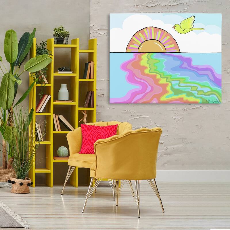 Stupell Swirling Rainbow Sea Reflection Canvas Wall Art Design By Katie Conley