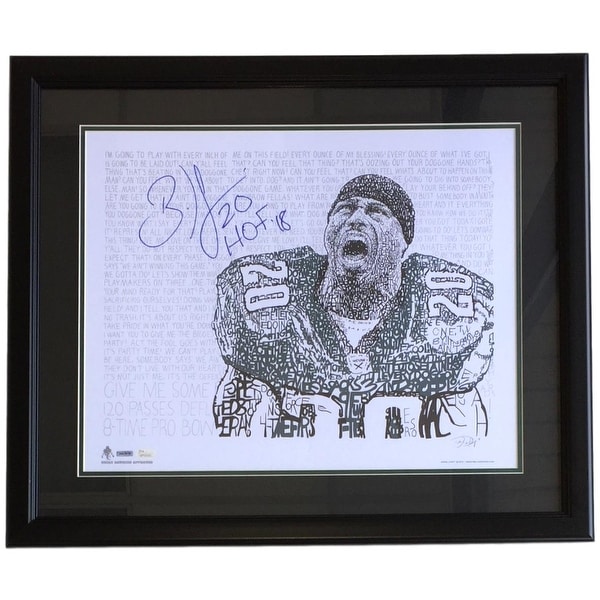 Brian Dawkins Signed Framed 16x20 Philadelphia Eagles Word Art Photo HOF 18 JSA