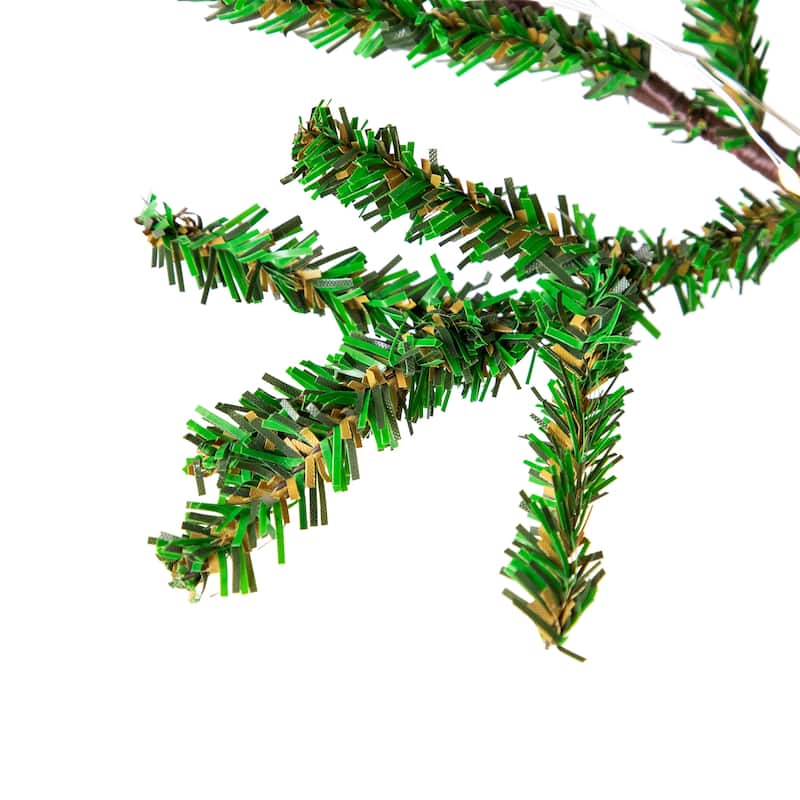Pre-lit Christmas Tree with Pinecones and Burlap Base - 4' - Clear Lights - 4 Foot