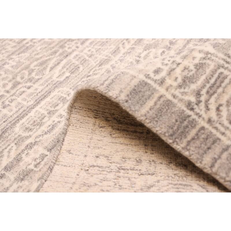 ECARPETGALLERY Hand Loomed Elysian Grey Wool Rug - 8'1 x 10'0