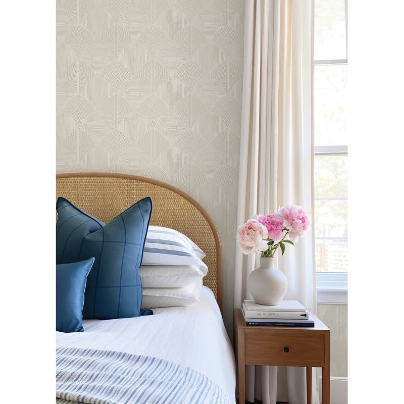 A-Street Prints Meyberg Ivory Geometric Wallpaper