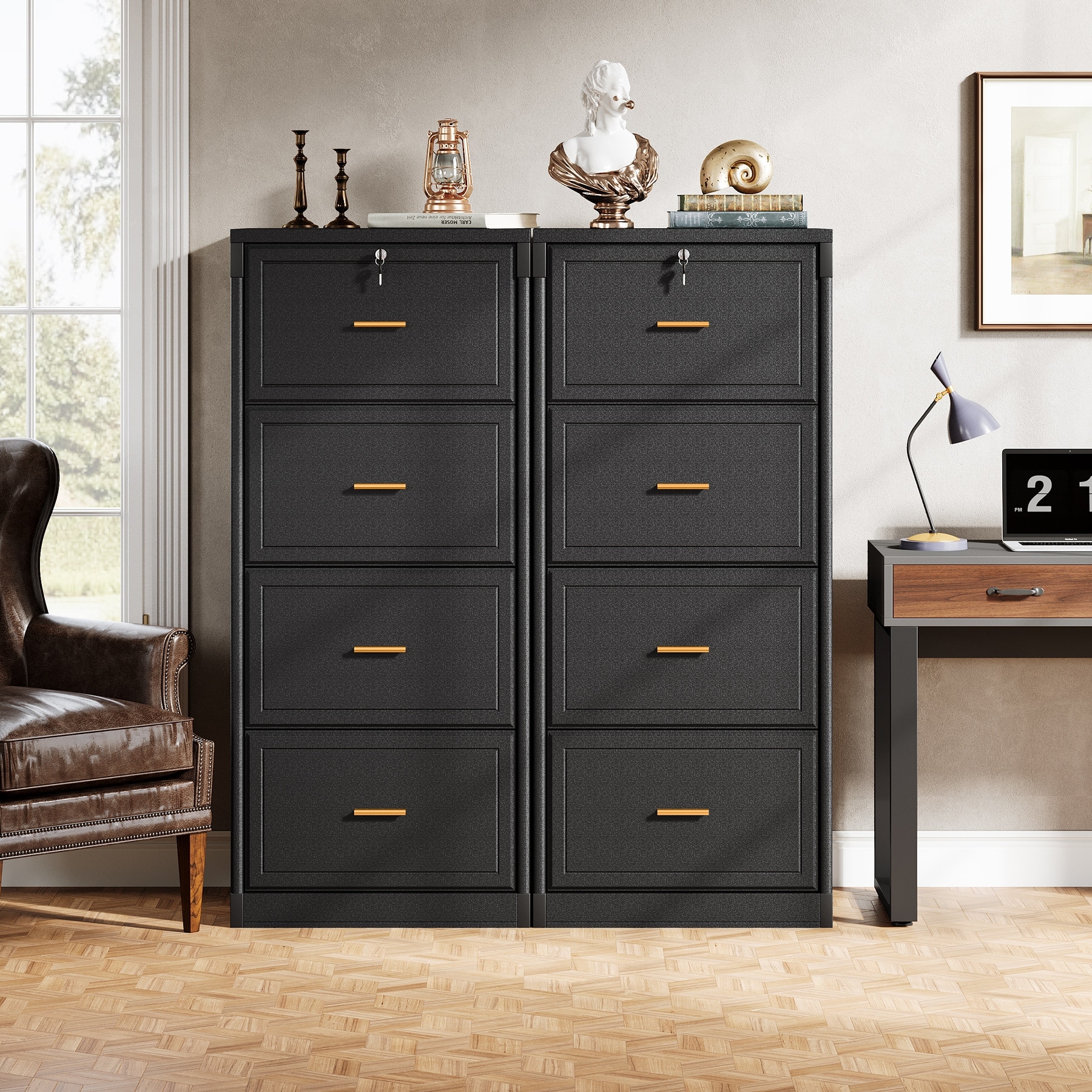 4-Drawer File Cabinet with Lock - On Sale - Overstock - 41470048
