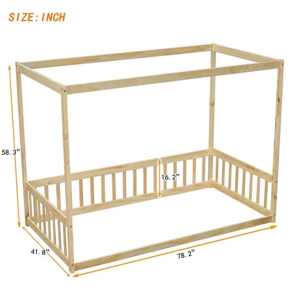 dimension image slide 2 of 6, Canopy frame floor bed