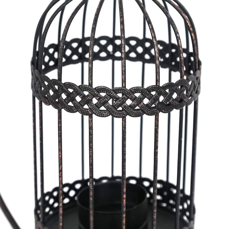 Adeco Birdcage Style Hanging Candle Holder Stand Vintage Lantern