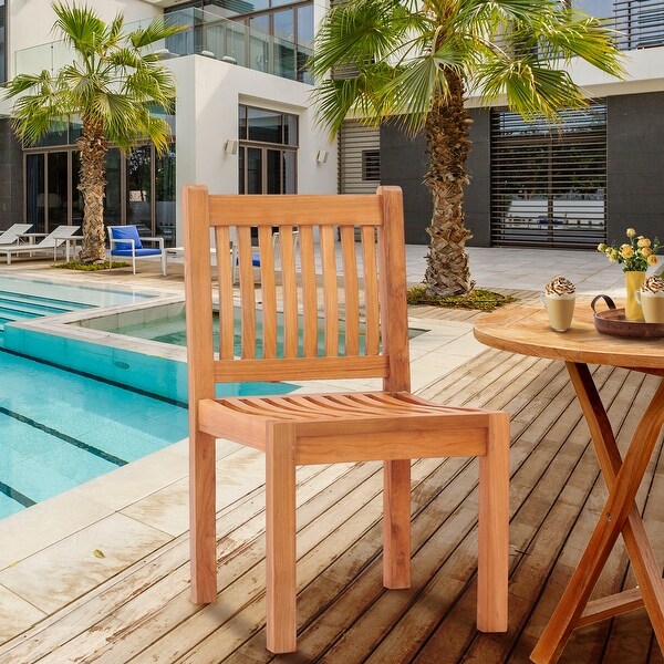 Chic Teak Elzas Teak Wood Indoor/ Outdoor Dining Side Chair - Bed