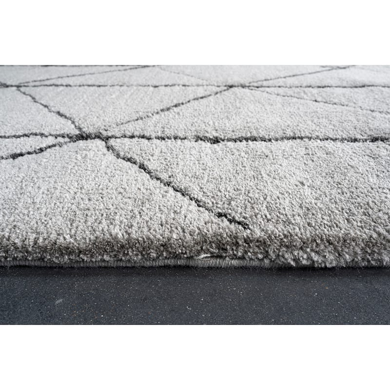Nina Rowan Gray, Mushroom, and Charcoal Recycled Polyester Area Rug - 9' x 12'