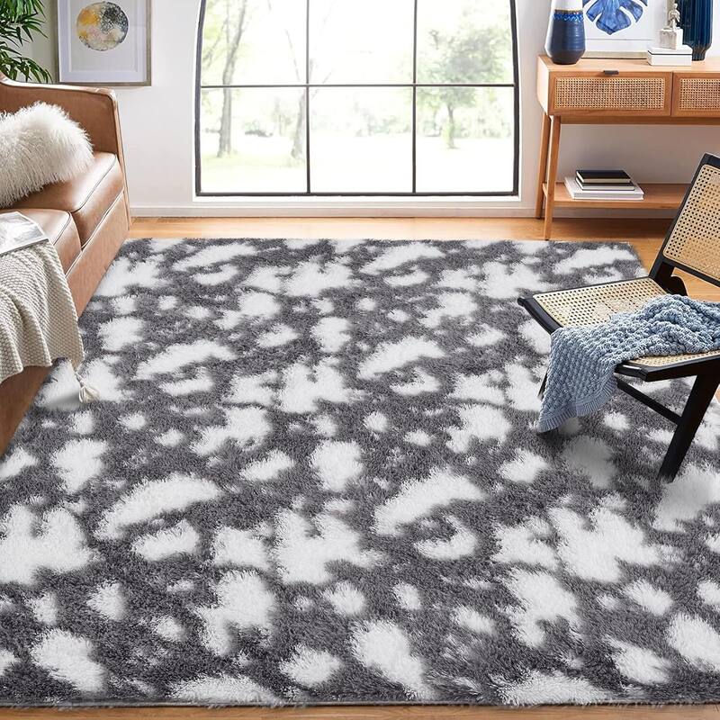Modern Abstract Area Rug for Hallways Living Room Patio Decor Grey - 2' x 3' - Grey 9*12ft