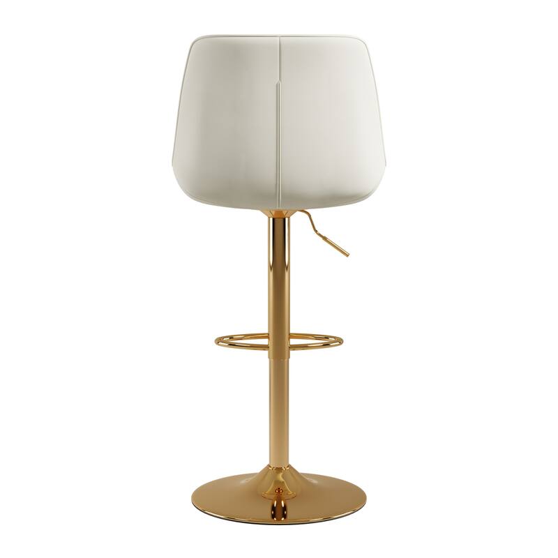 Set of 2 Arwen Gold Base Adjustable Bar Stools with Swivel Seat