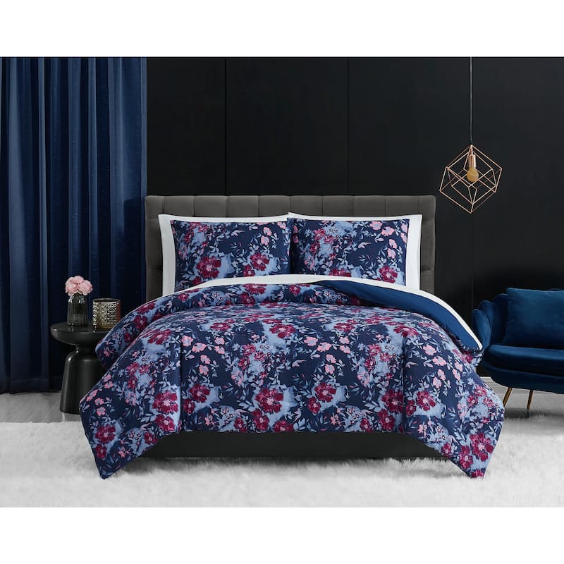 Badgley Mischka Home Midnight Garden 3 Piece Duvet Cover Set - King