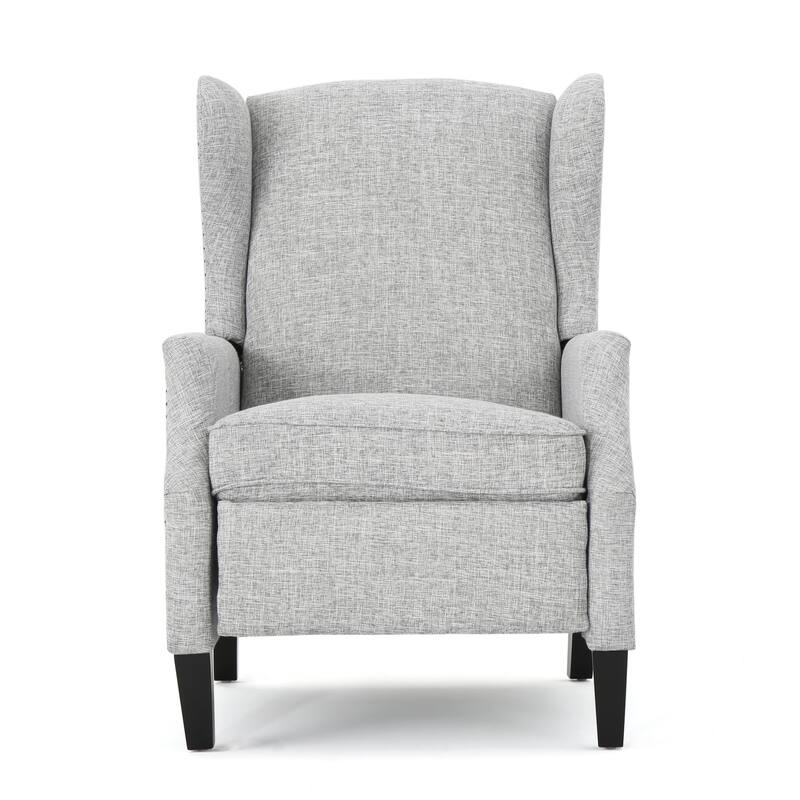 Roomfitters Floral Push-Back Recliner Chair with Wingback Design, Tapered Wood Legs