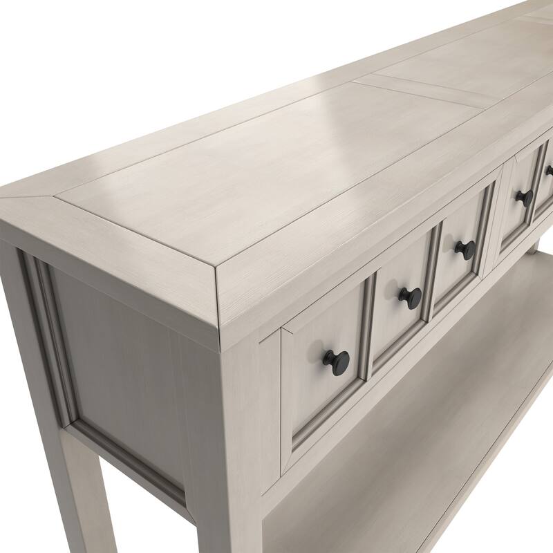 60" Long Sofa Table with two Different Size Drawers