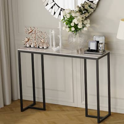 Modern Sintered Stone Entryway Console Table - W 39.4" x D 11.8" x H 30.9"