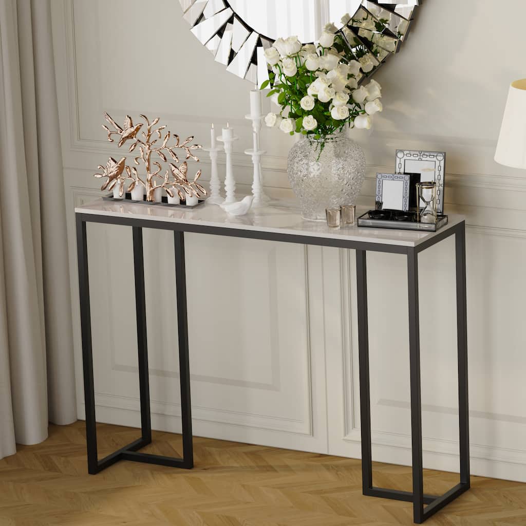 Modern Sintered Stone Entryway Console Table - W 39.4" x D 11.8" x H 30.9"