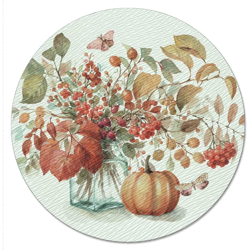 Autumn in Nature 4mm Heat Tolerant Tempered Glass Lazy Susan Turntable 13" Diameter Cake Plate Condiment Caddy Pizza Server