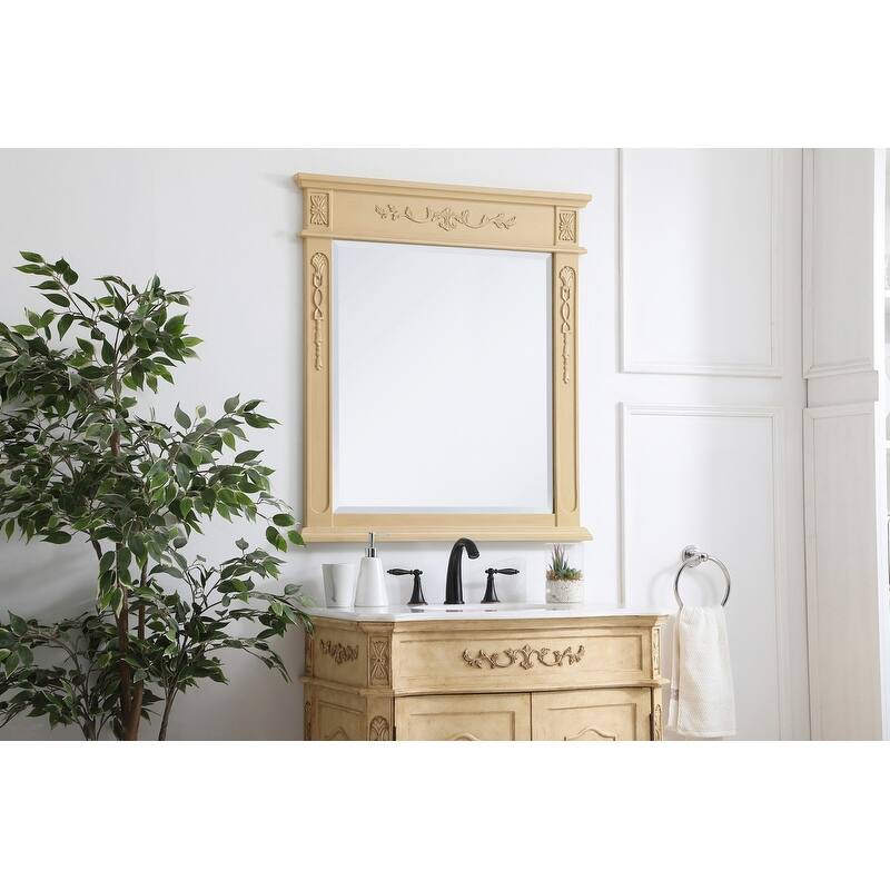 Elegant Lighting Antique Beige Vanity Mirror (22" x 28")