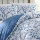 preview thumbnail 6 of 6, Laura Ashley Elise Blue Cotton Duvet Cover Set