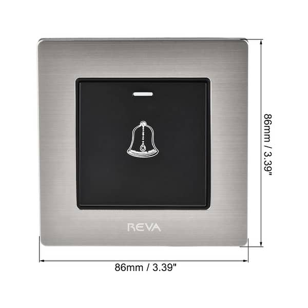 Doorbell Push Button Switch Wall Mounted Selfreset Black AC 250V 16A