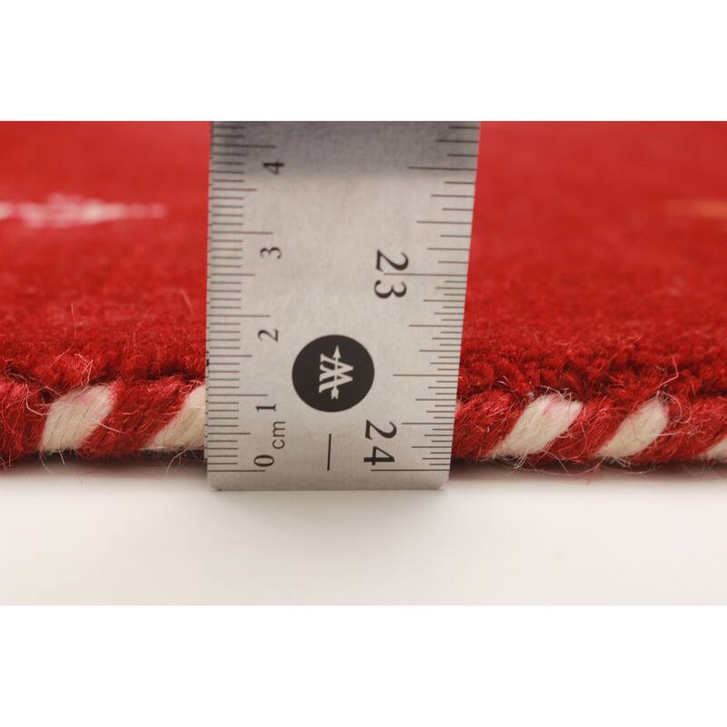 Kashkuli Gabbeh Red Rug 5'0" x 4'10" - 5'0 x 4'10