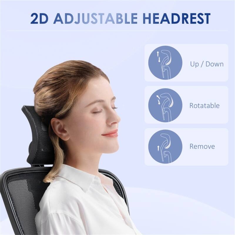 Black Mesh Ergonomic Office Chair with Recline, Headrest and Lumbar - 26" W x 24" D x 41.75"-45.75" H