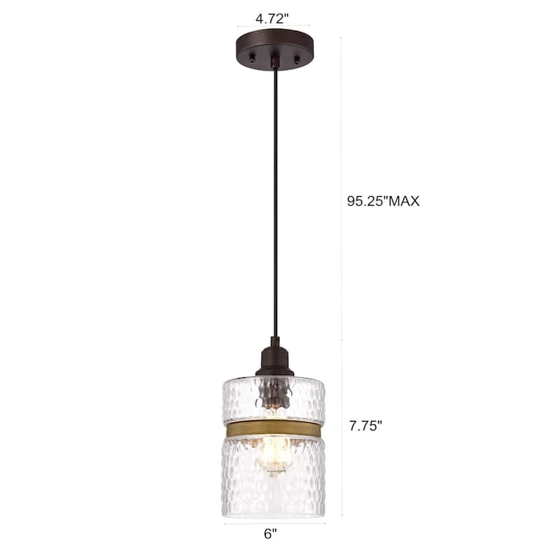1-light Oil Rubbed Bronze Hanging Pendant