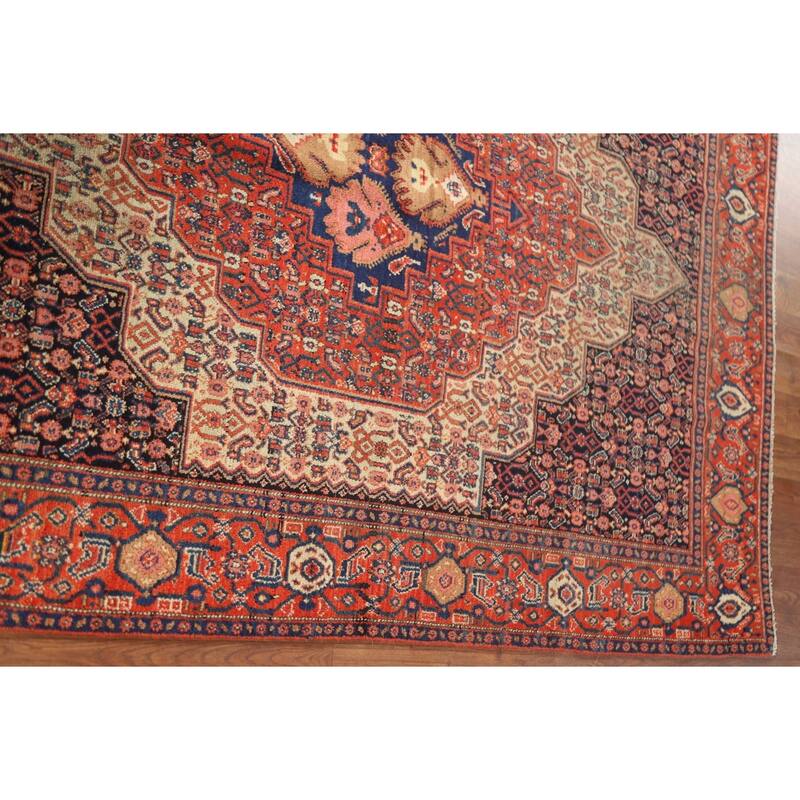 Senneh Vegetable Dye Persian Rug Handmade Wool Carpet 4'4"x 6'2