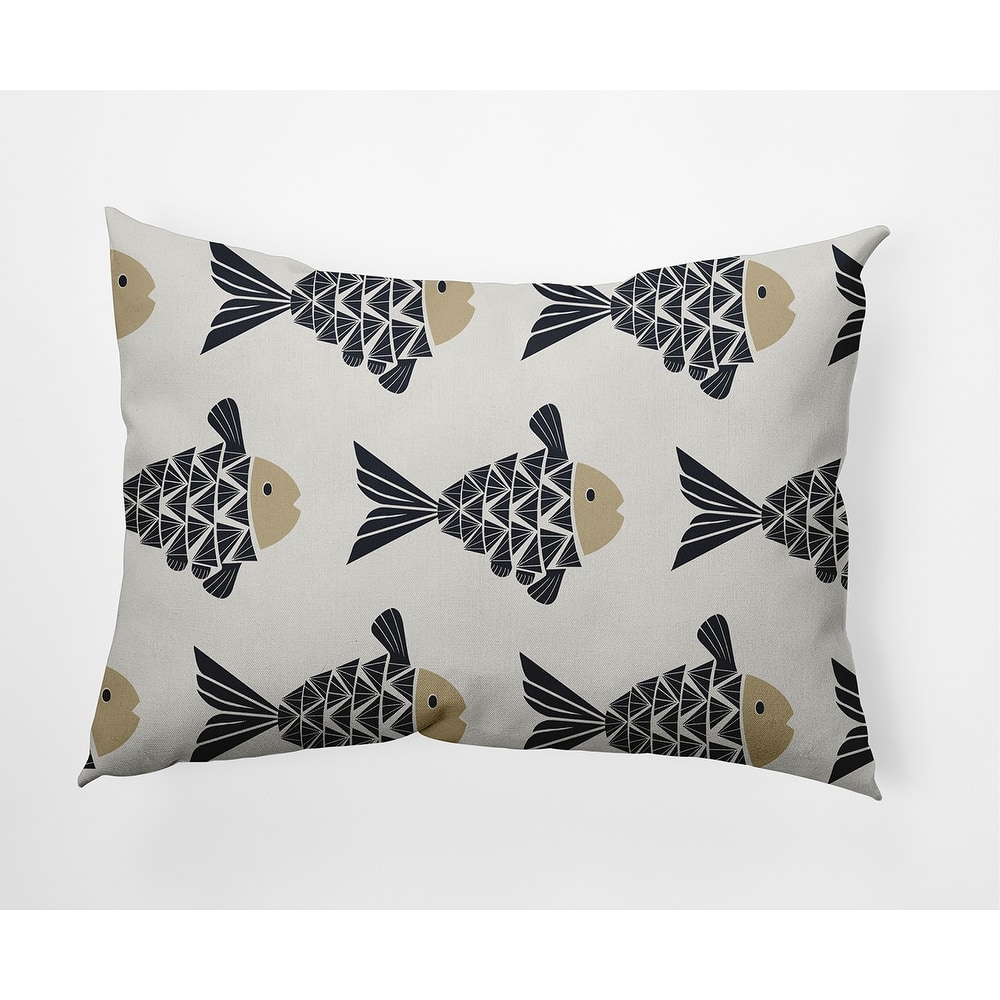 Fish Tales Nautical Indoor/Outdoor Throw Pillow