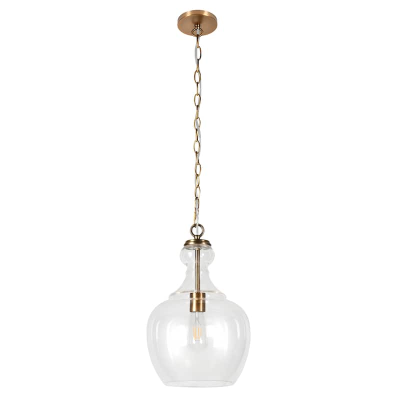 Verona 11" Wide Pendant with Glass Shade - 11" Wide