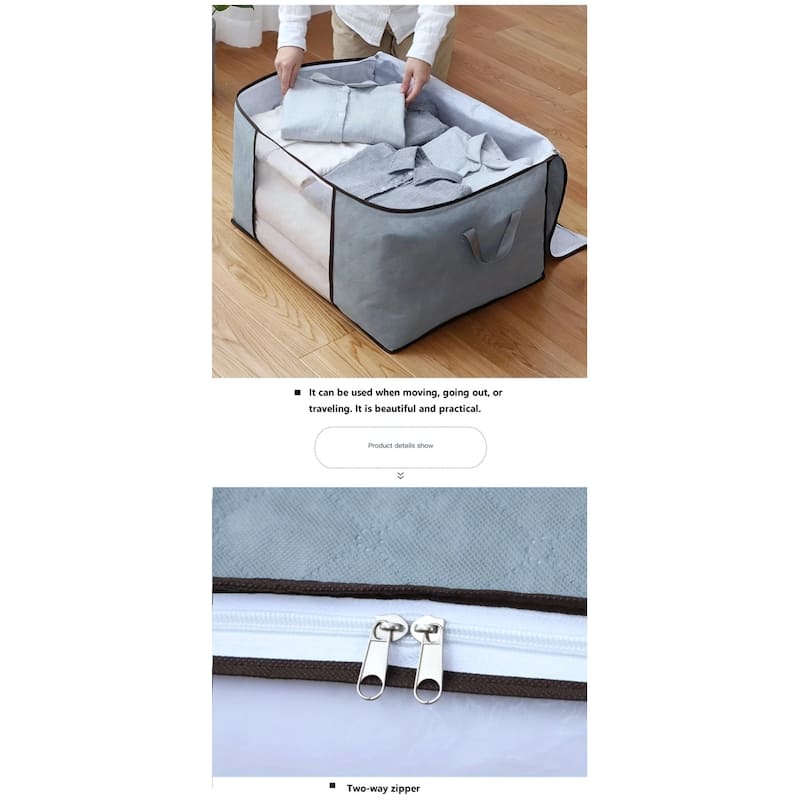 Large Storage Bags 2-Pack with Clear Window and Handles - Vertical: 18.11” L x 11.02” W x 18.9” H