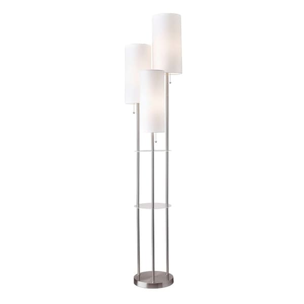Adesso 4305 Trio 3 Light 90" Tall Tree Floor Lamp with Linen Shades