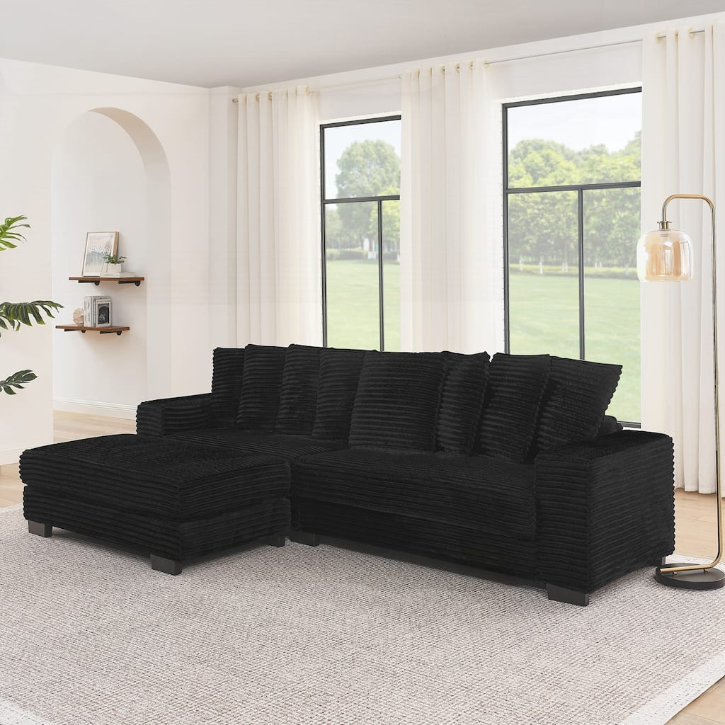 L-Shaped Modular Convertible Sofa