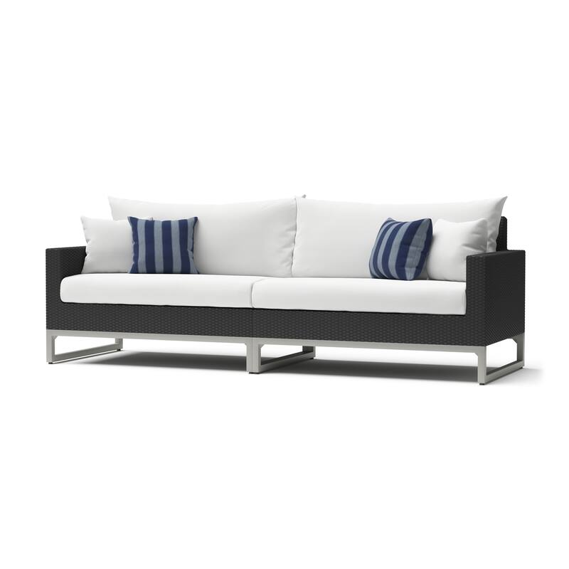 Milo Espresso 4 Piece Sunbrella Outdoor Patio Sectional with Table