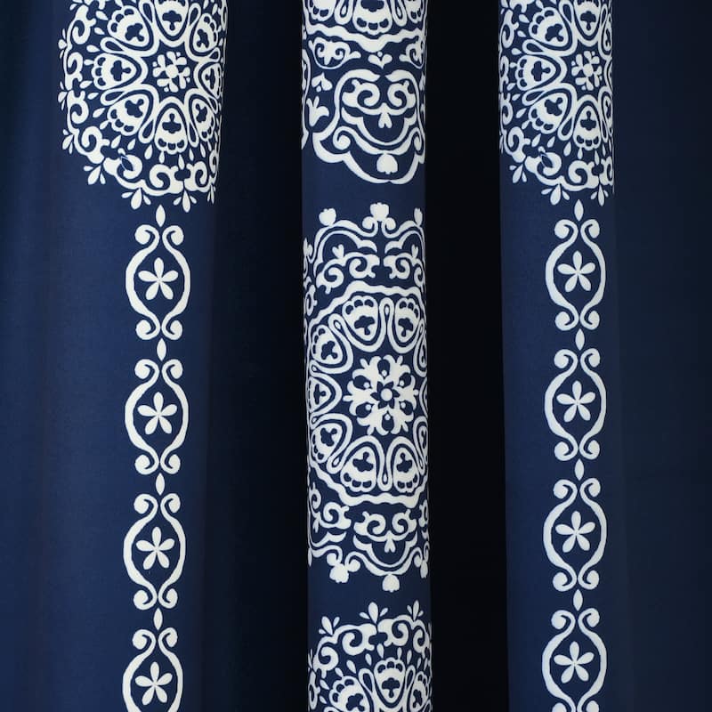 Lush Decor Stripe Medallion Room Darkening Curtain Panel Pair