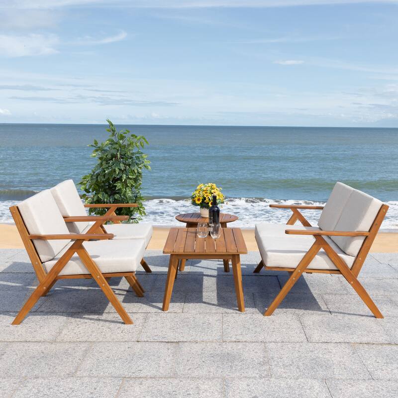 SAFAVIEH Outdoor Adalgisa 5-Piece Outdoor Set - 31W x 31D x 49H