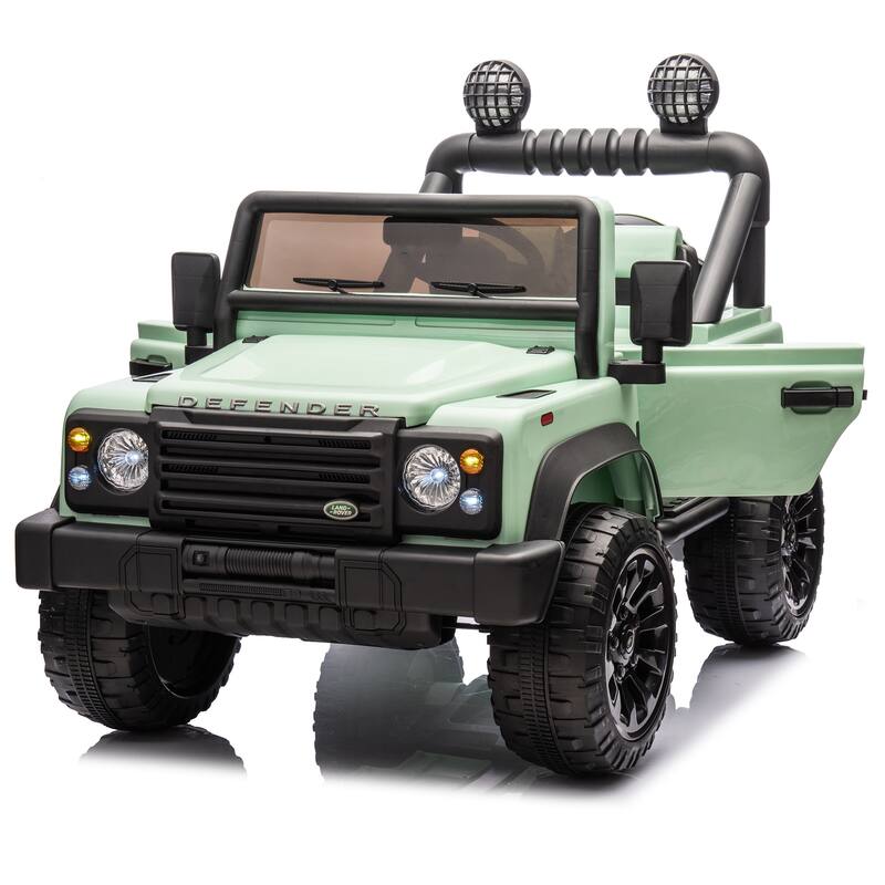 24V Land Rover Defender Kids Ride-On Car, Remote Control, Dual 55W Motors, Bluetooth, LED Lights, Ages 3-7 - Green
