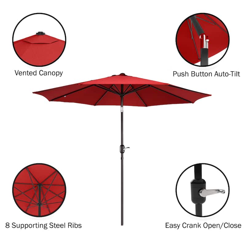 Villacera 9-Foot Outdoor Patio Umbrella with Base