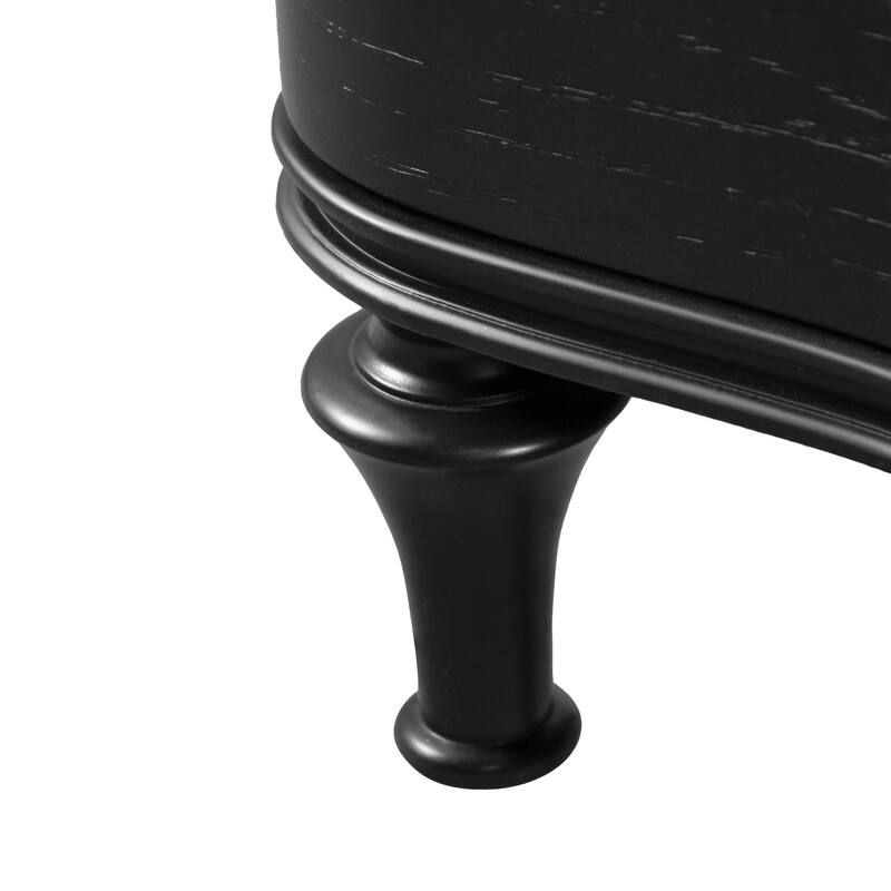 Furniture of America Seabliss Glam 2-Piece Black Solid Wood Panel Bedroom Set