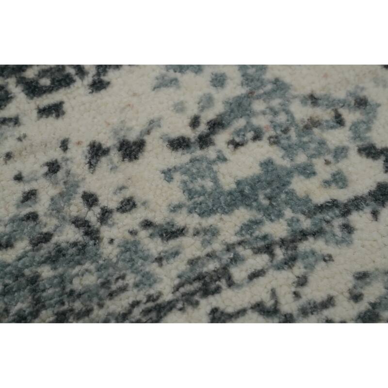 Hand-knotted Modern Silk Beige Abstract Oriental Area Rug - 5' 8'' X 4' 0''