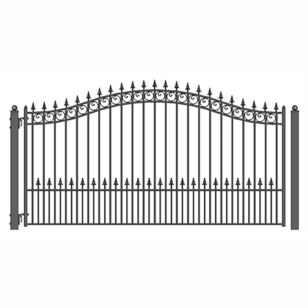 ALEKO Steel Single Swing 18 ft Driveway Gate Prague Style Black