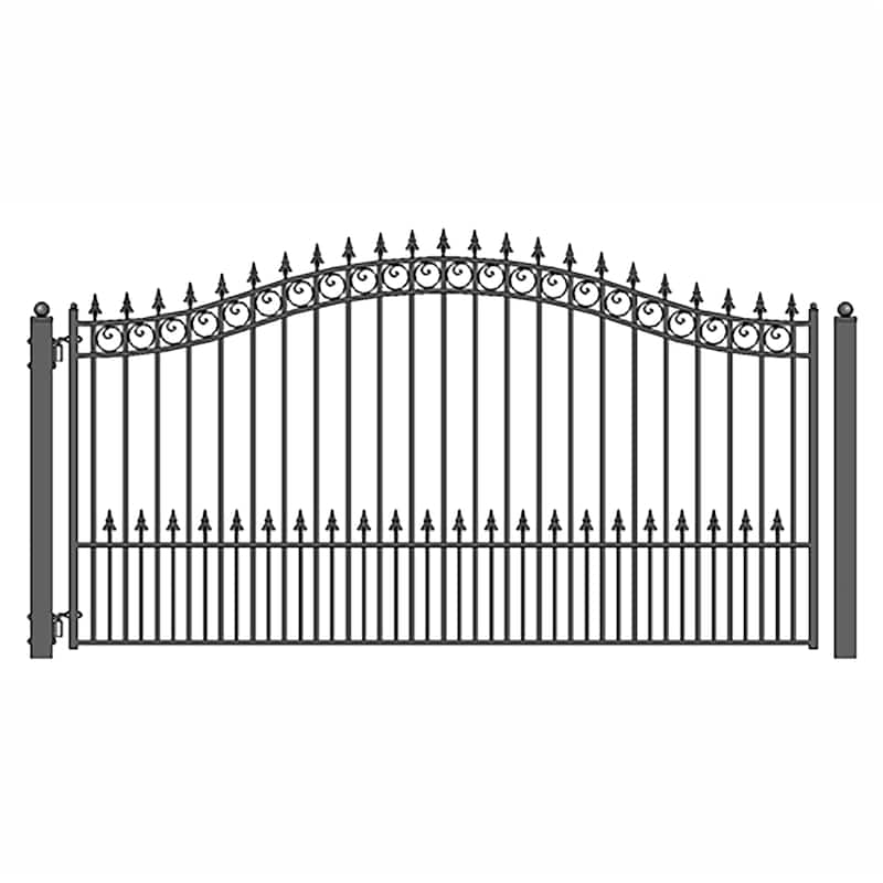 ALEKO Steel Single Swing 18 ft Driveway Gate Prague Style Black