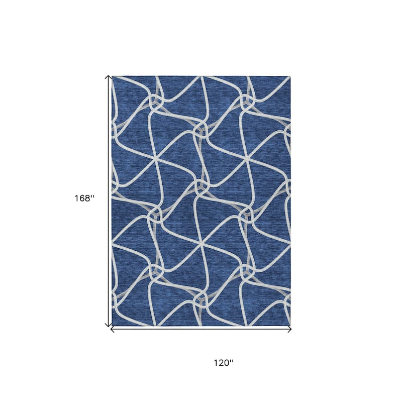 HomeRoots Geometric Contemporary Rectangle Outdoor Rug