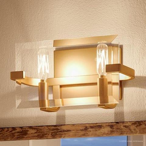 Luxury Contemporary Bathroom Vanity Light, 6.4"H x 16.8"W, Mid-Century Modern Style, Brushed Bronze Finish by Urban Ambiance