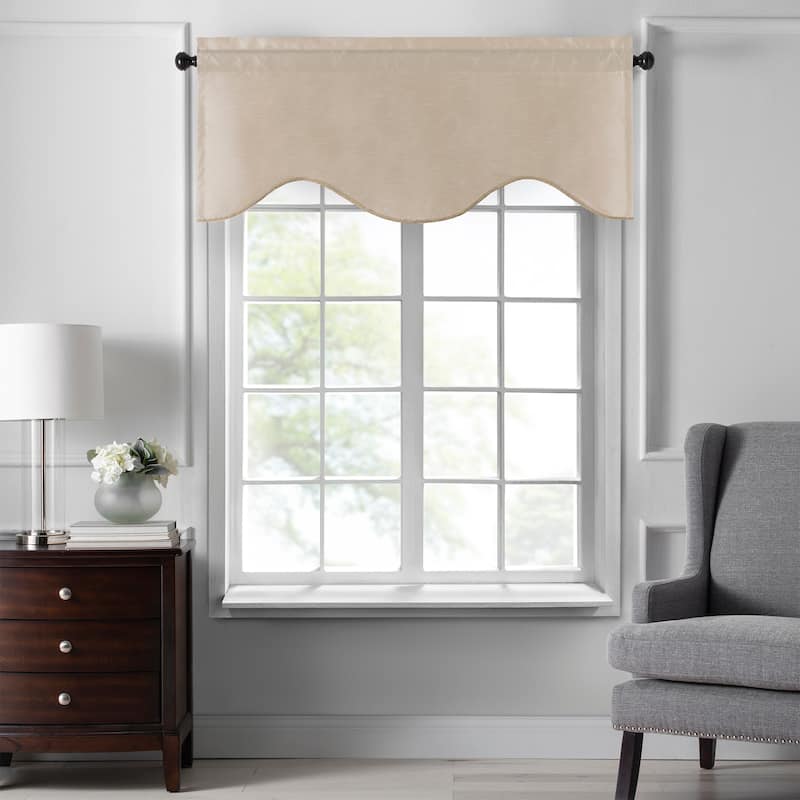Gracewood Hollow Foster Faux Silk Scalloped Window Valance - 50"x21"