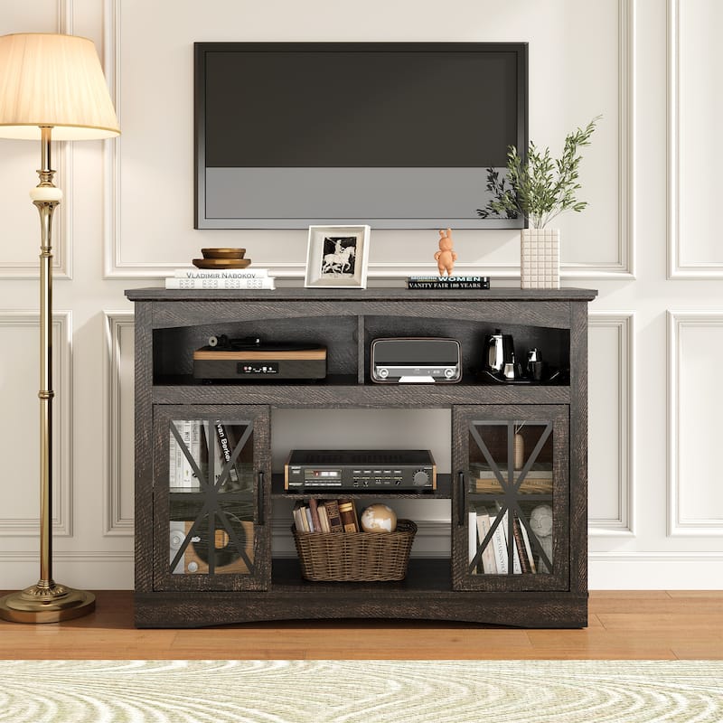 47'' Farmhouse TV Stand with Adjustable Shelves