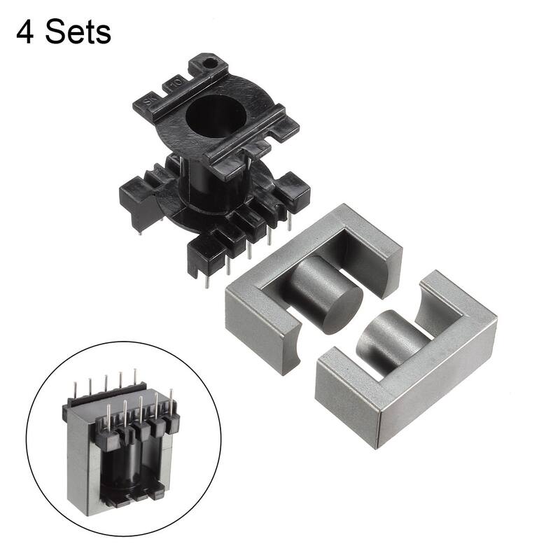 4 Sets EC28 5 with 5pin Transformer Bobbin PC40 Ferrite Core Vertical - Black, Gray