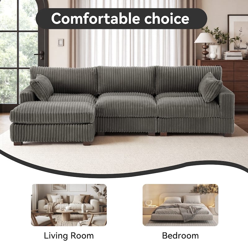 Oversized Plush Modular Sectional Sofa Set L Shaped Couch
